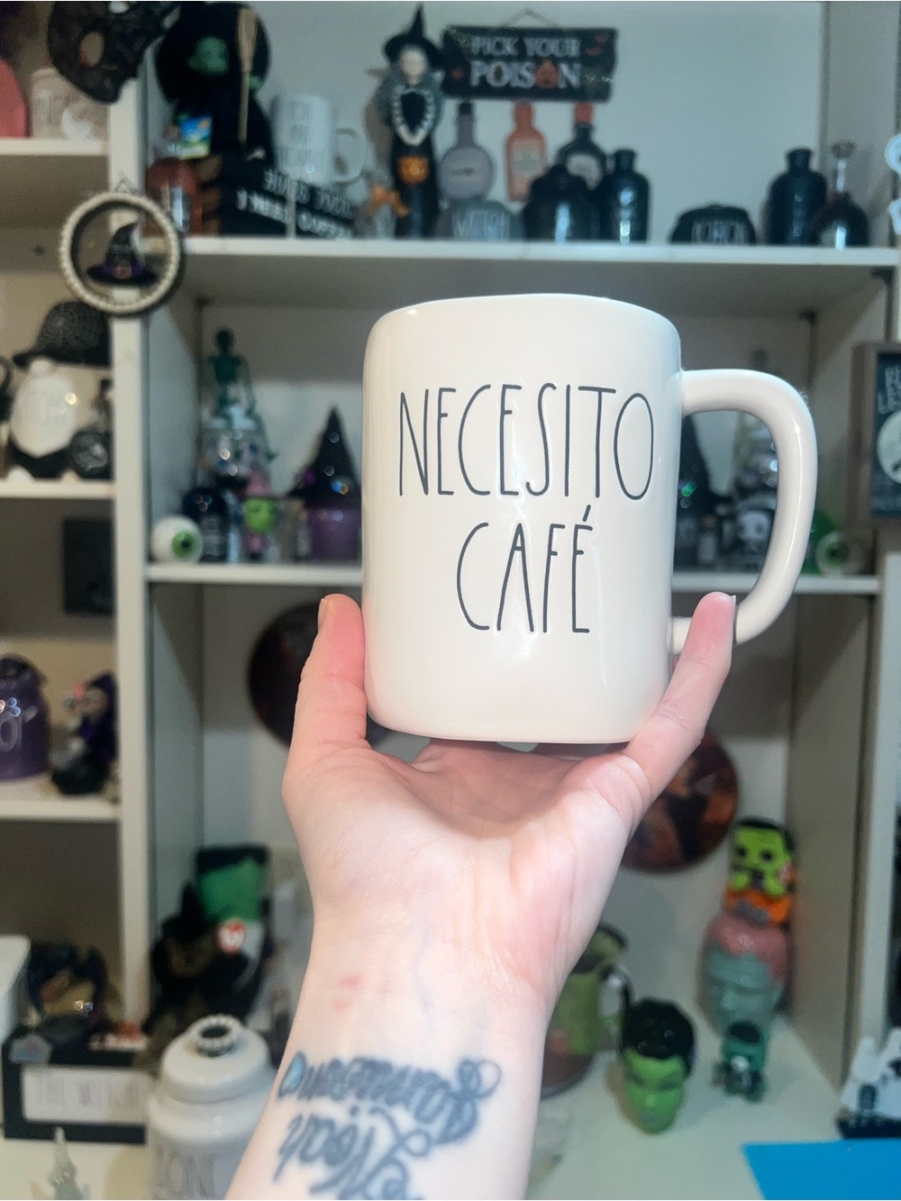 Rae Dunn White 'Necesito Café' Ceramic Coffee Mug